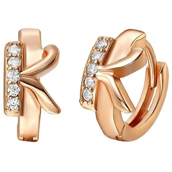 Серьги Huggie с надписью K женские серьги кольца из розового золота|huggie earrings|designer hoop