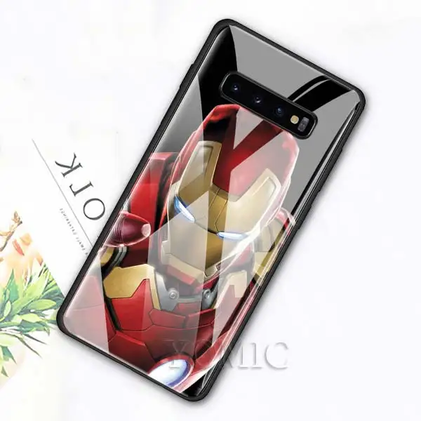 009 Чехол из закаленного стекла для samsung Galaxy S10e S10 S8 S9 Plus Note 9 10 A50 A70, чехол для телефона Мстители, Супермен, Бэтмен, роскошное стекло C - Цвет: 009