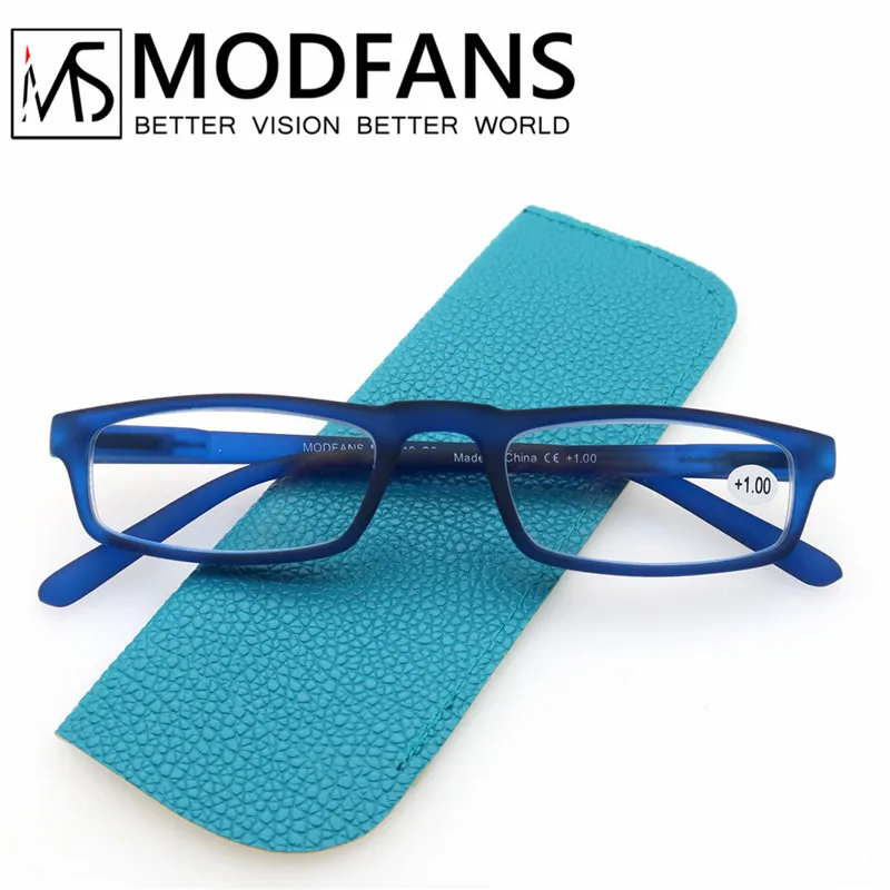 rubber blue Маленькие квадратные очки для чтения, сверхлегкие небьющиеся очки для мужчин и женщин, Ретро стиль, высокое качество, очки для дальнозоркости с сумкой - Цвет оправы: rubber blue