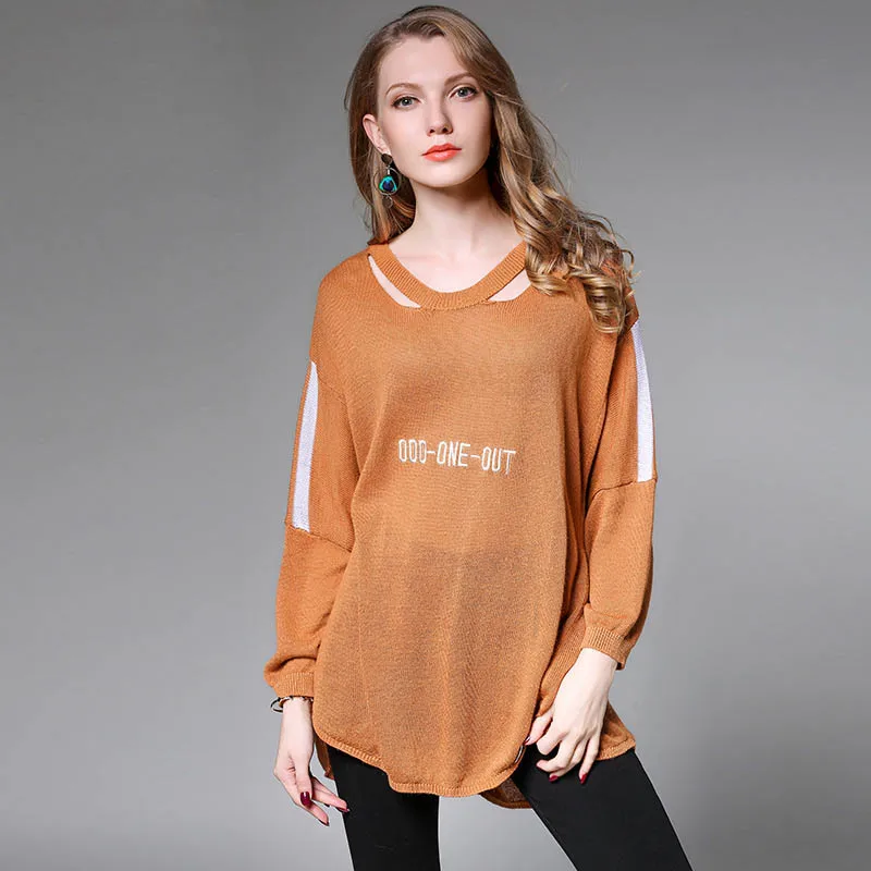 Свитер вязаный осень плюс размер свитера Мода Подиум 2017 женский халат Unif