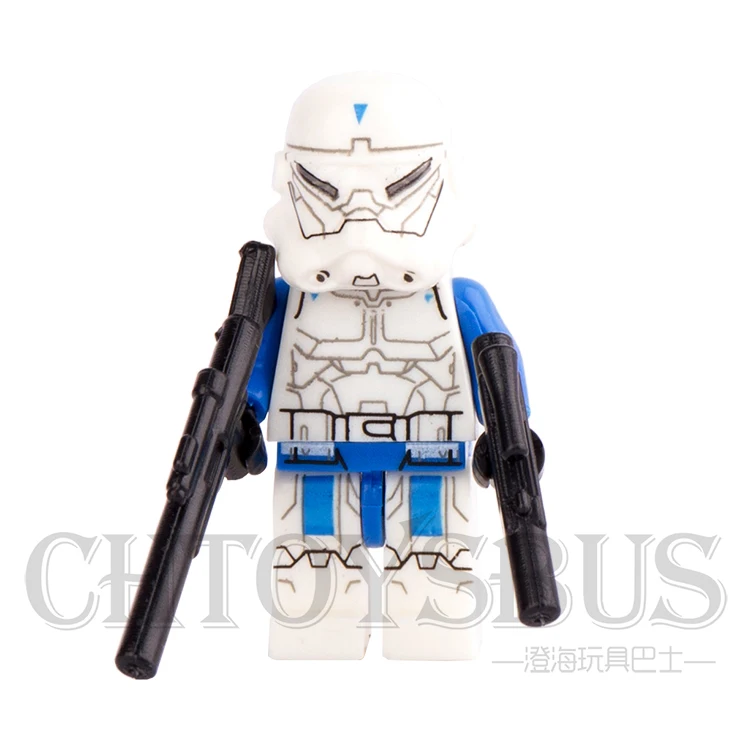 Одиночная продажа Звездные войны Синий капитан Клон солдат световой меч The Force