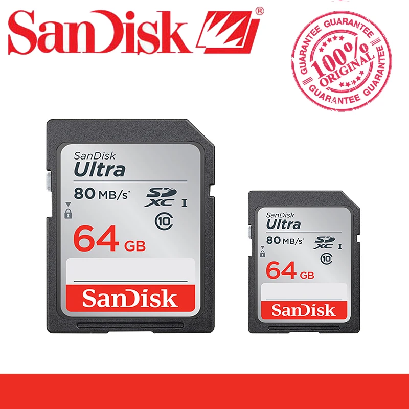 Карта памяти SanDisk Ultra Class 10 SDHC SDXC 32 ГБ 16 64 C10 80 МБ/с./с|memory card|card 32gbmemory card 32gb |