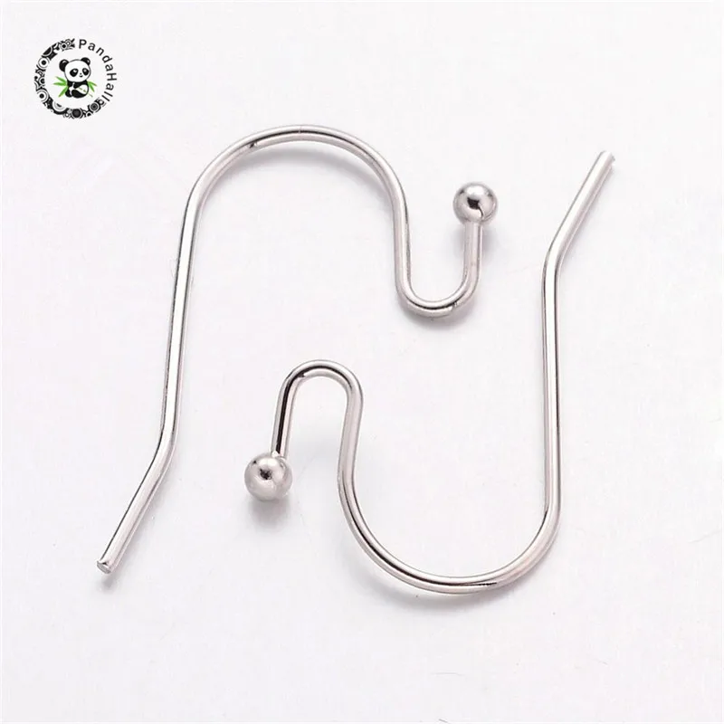 

Латунные серьги-Крючки платинового цвета, 100 шт, без свинца, кадмия и никеля, ширина около 11 мм, Длина 22 мм, толщина 0,75 мм