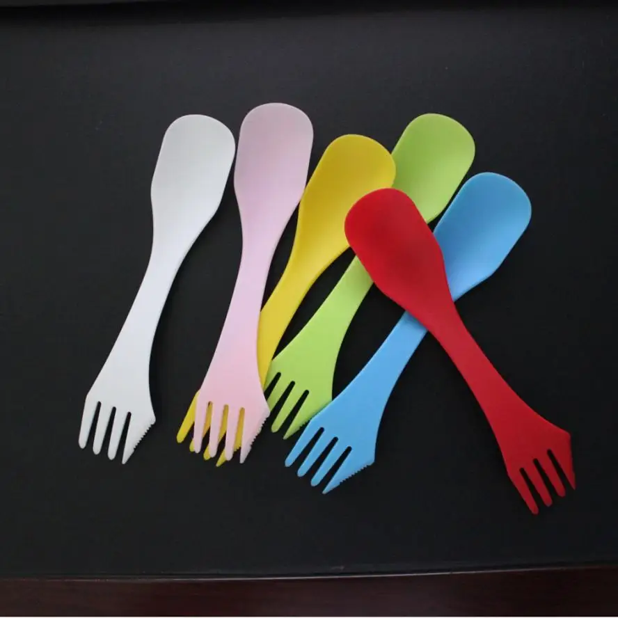 20176 шт Кемпинг 3 в 1 вилка ложка нож кухонная утварь, столовые приборы Spork путешествия Пикник jul24