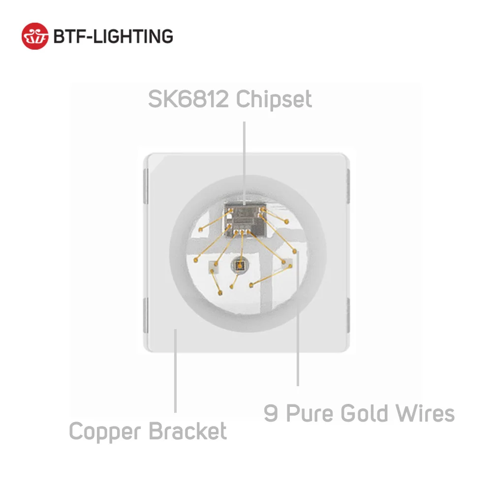 SK6812 5050/3535 RGB SMD(аналогично WS2812B) индивидуально адресуемый цифровой полноцветный светодиодный чип пикселей DC5V 10~ 1000 шт