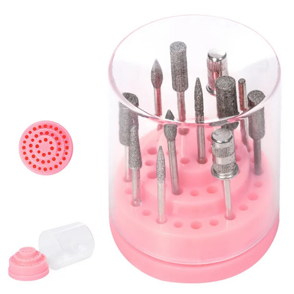 Стойка-органайзер для маникюрных фрез с прозрачной акриловой крышкой 48