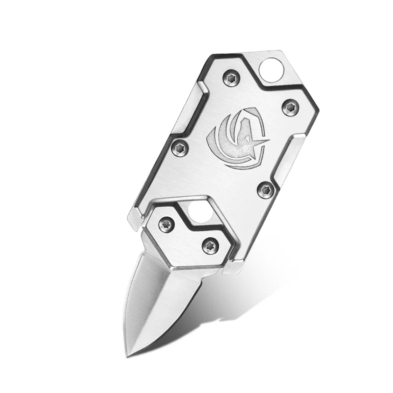CIMA M171 Небольшой тактический складной карманный нож, EDC dog tag шейный нож, отправка цепи - Цвет: Silver