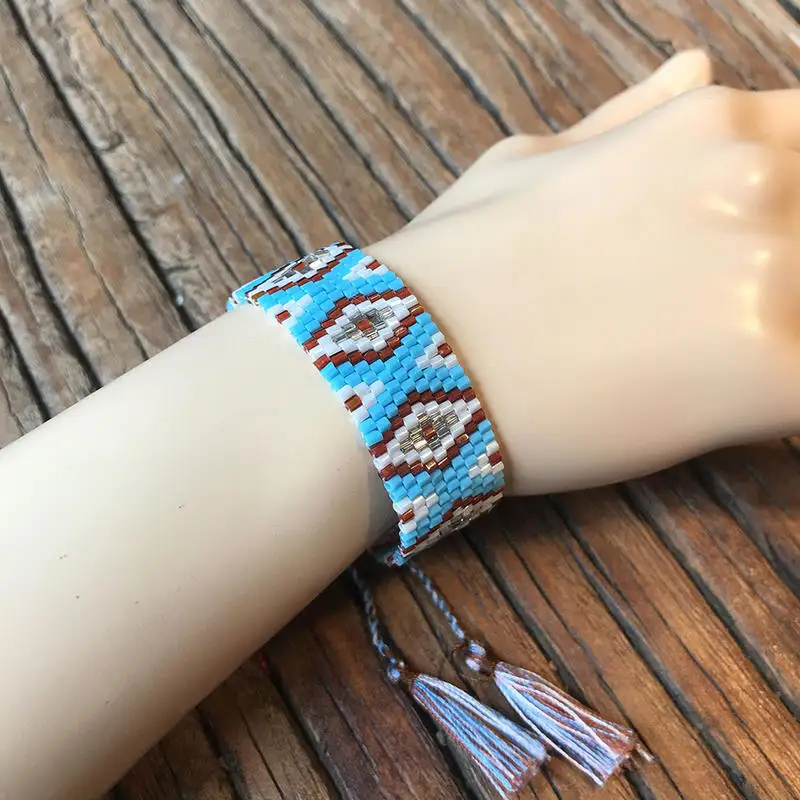 SHINUSBOHO, мужские браслеты, модные геометрические ювелирные изделия, Boho Miyuki, браслет для женщин, ручная работа, подарки, браслет дружбы, регулируемый - Окраска металла: MI-9B0008