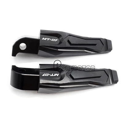 CNC Алюминиевые Пассажирские подножки Задние подножки для Yamaha mt 07 MT07 год 2013 мотоцикл части - Цвет: Black