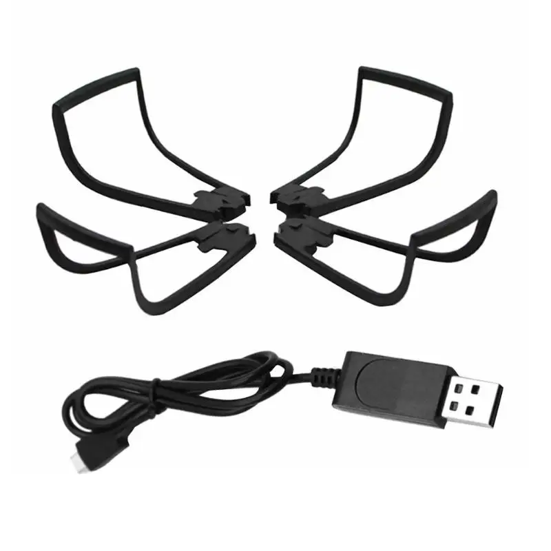 ALLOET черный пропеллер защитные кольца набор usb кабель для зарядки аксессуары функция зарядки защита пропеллера для SG106 Радиоуправляемый Дрон