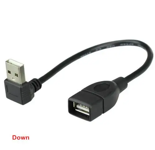Down 10 см 20 см 40 см Usb 2,0 A Мужской к женскому 90 Угловой Удлинительный адаптер кабель Мужской к женскому вправо/влево/вниз/вверх кабель Шнур - Цвет: Down