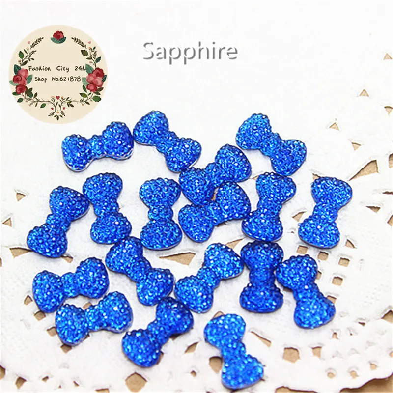 200pcs 12*7mm смесь цветов смолы starry Стразы с бантом плоская спина кабошон DIY nail