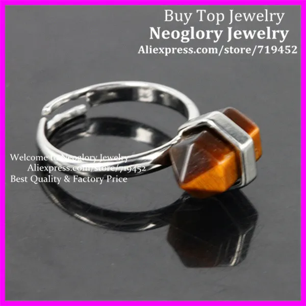 10 шт. натуральные лечебные камни Кольцо самородок прекращается кольцо с тигровым