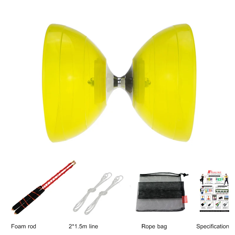 Фиксированный или подшипник diabolo мягкие игрушки профессиональный набор Diabolo упаковка с веревочной сумкой Китай - Цвет: fixed Yellow