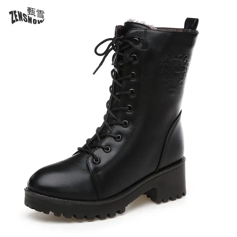 Новинка 2017 года зимние Ботинки Martin теплые женские студенческие модницы|boot shoes|winter