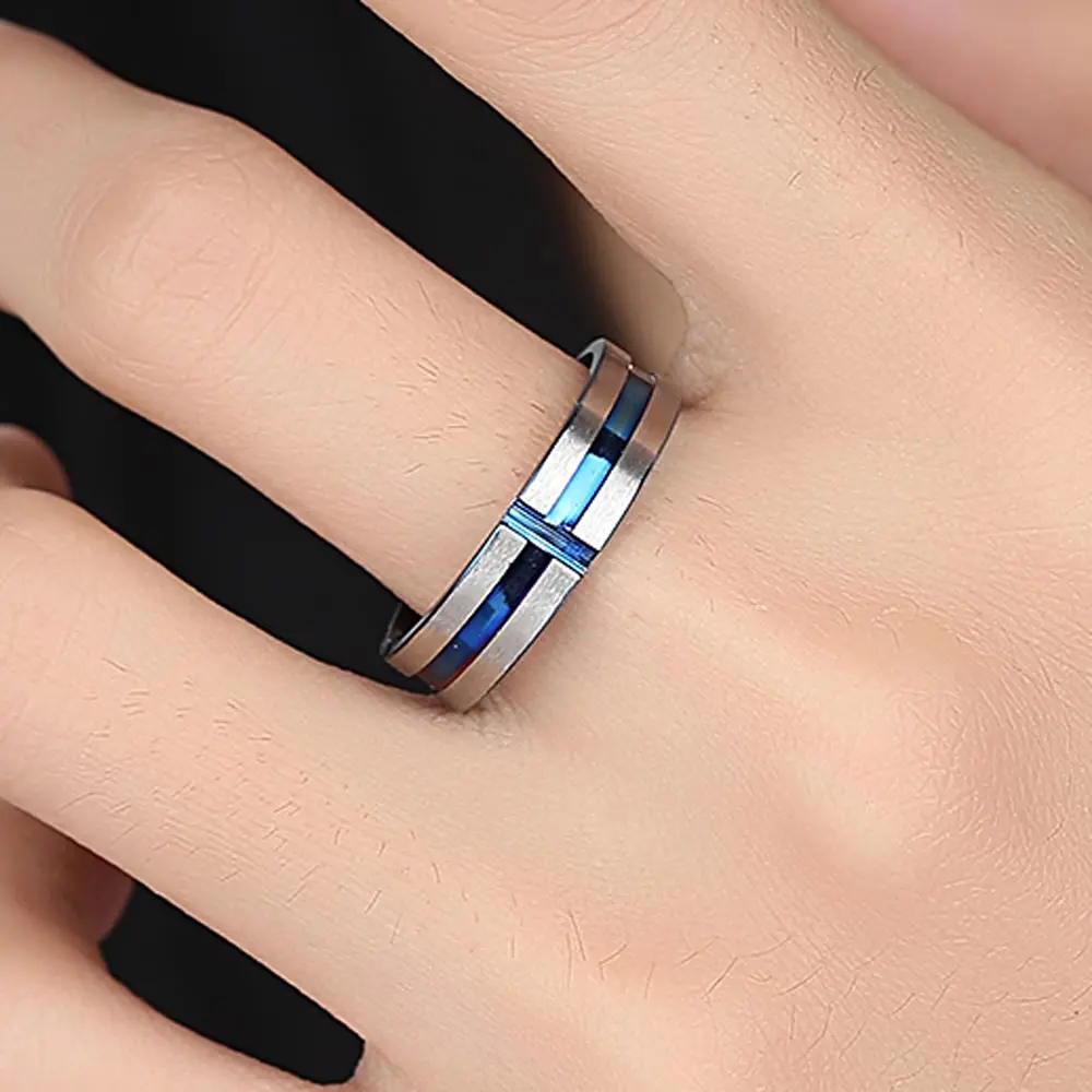 Silver Ring silver 925 Fashion jewelry gift for woman blue Retro ENRCFMXY | Украшения и аксессуары