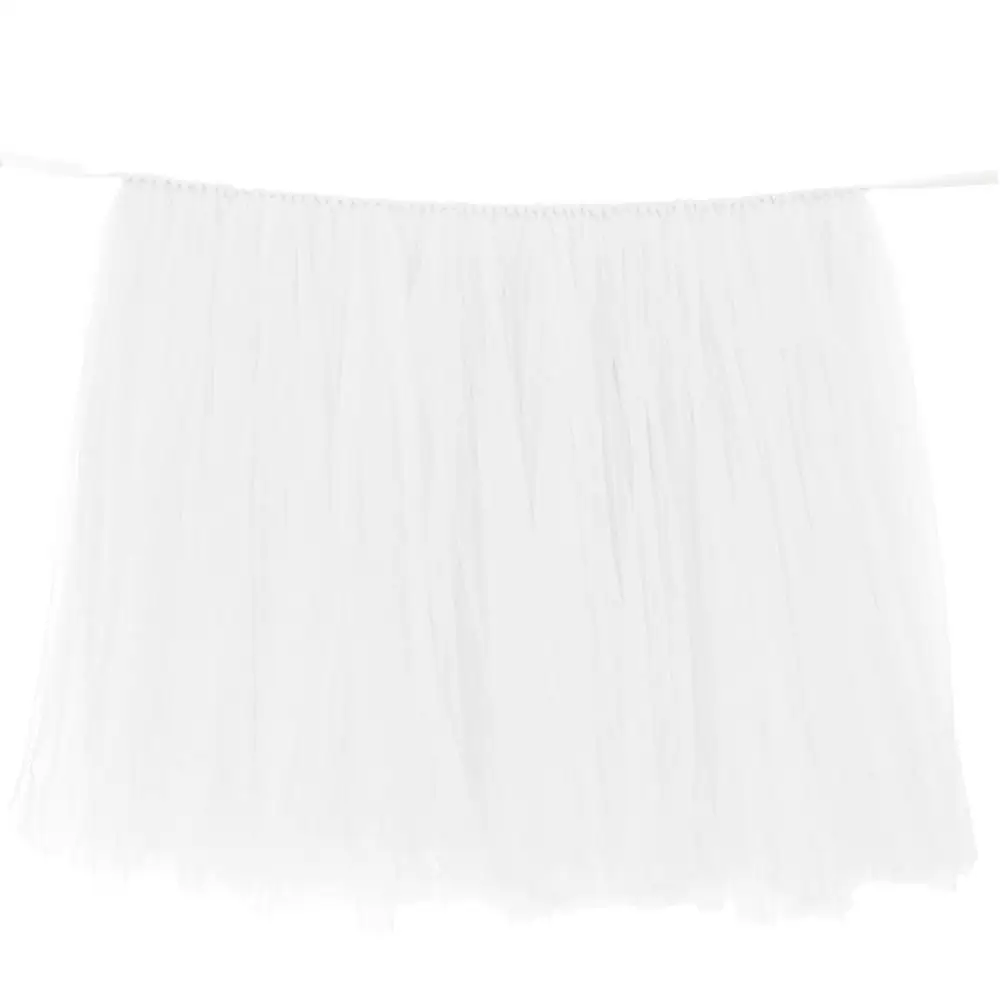 White OurWarm с вуалью и балетной пачкой Юбка для стола Тюль Tablewear для Baby Shower или для вечеринки по случаю вечерние Свадебные украшения Юбка для стола ing дома вечерние Декор Текстиль - Цвет: White