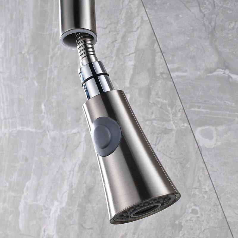 Матовый никелевый кухонный смеситель для раковины с одной ручкой поворотным