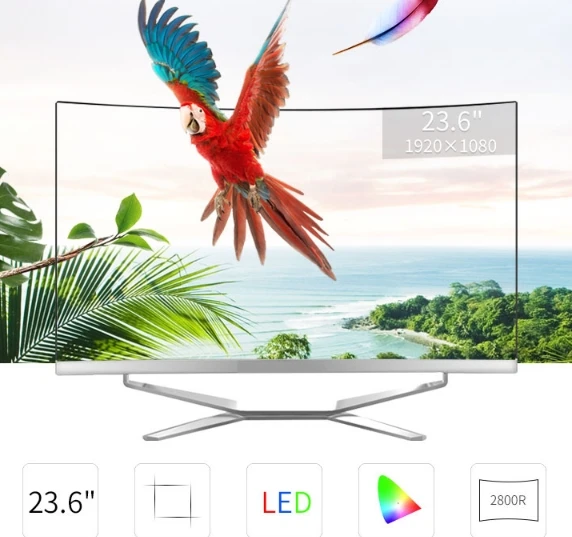 23 5 27 32 дюйм VGA DVI SPK HD изогнутый ПК с CPU i3 i5 i7 RAM 4G HDD 500G все в одном игровой компьютер