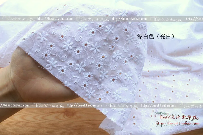 1 ярд/lot розовый белый хлопок DIY одежда аксессуары кружевной ткани вышитый цветок