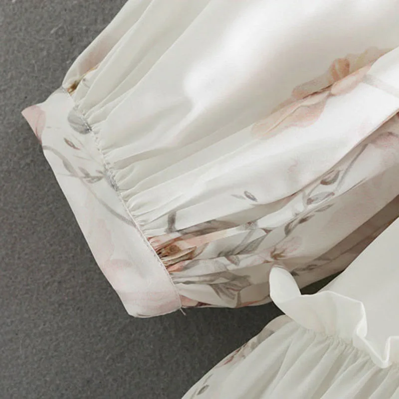 Дворец Стиль Лето Платье с принтом Для женщин Элегантный v-образным вырезом