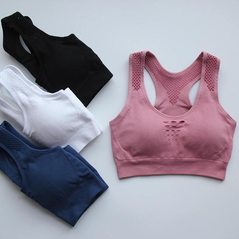 Сексуальный полый спортивный бюстгальтер Топ для женщин пуш-ап бесшовный лифчик