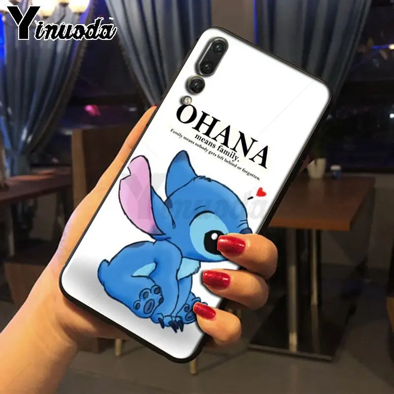 Yinuoda милый стежок Ohana черный мягкий чехол для телефона из ТПУ huawei p20 pro p20lite nova 3i mate20