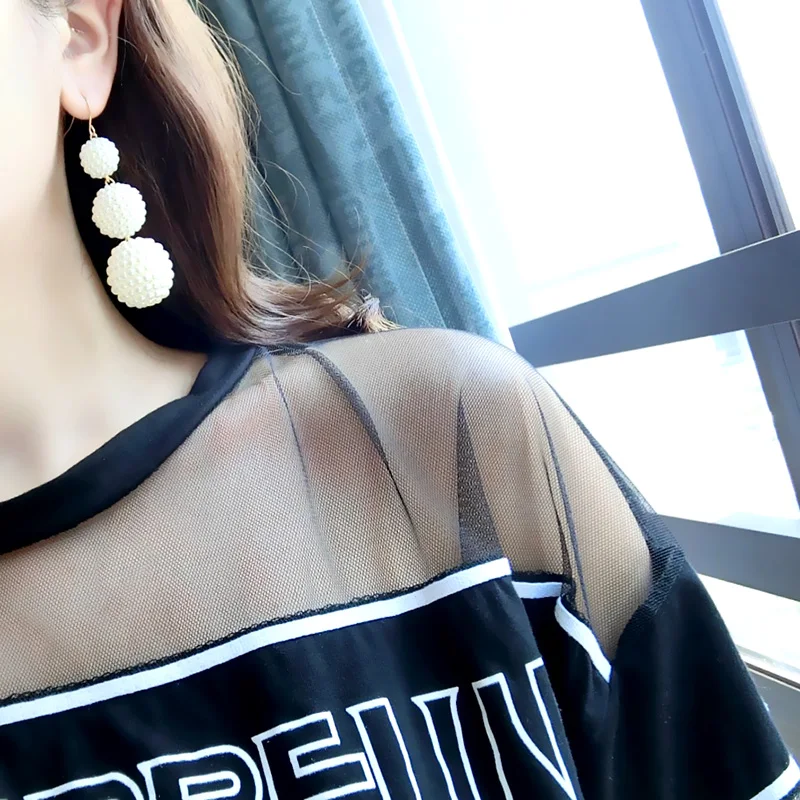 Новая мода Лидер продаж летние Jewlry простой Гипербола личность Перл Бусины