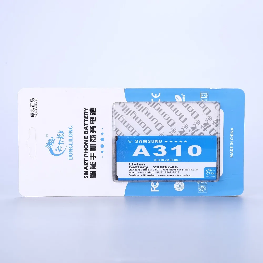 Сменный аккумулятор DLL для Samsung GALAXY A3 A3100 A310F 2990 мАч 100% оригинал 2016|battery for samsung|battery