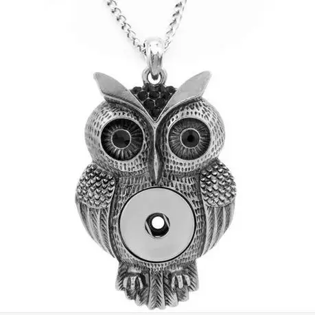 OWL snap button jewelry newest pendant Necklace (fit 18mm 20MM snap) NK1055 | Украшения и аксессуары