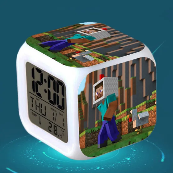 20 Cartoon Children Alarm Clock wake up light Digital Alarm Clock Kids Toys LED Clock Color Changing table reveil wekker - Цвет: 20