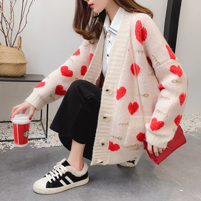 women clothing 2019 sweaters fashion cardigan Cotton Office Lady Pockets Print winter clothes |