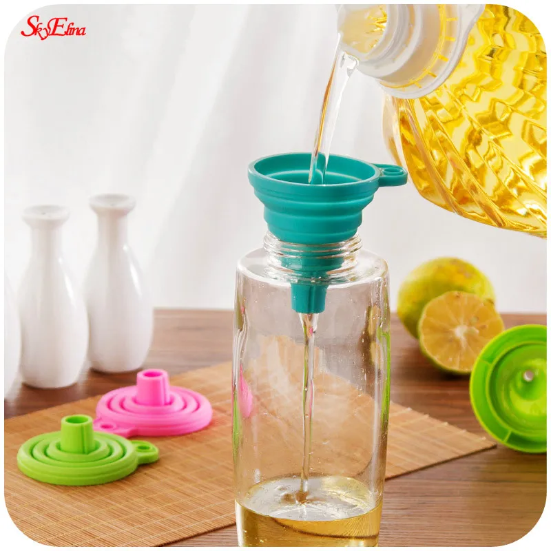 1PSC Liquid dispensing funnel Silicone folded telescopic neck Household liquid small 8zCF129 | Дом и сад