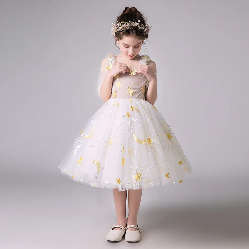 Off the Shoulder Princess Prom Dress Ball Gown Flower Girl Dresses for Wedding Evening Kids Formal Birthday Costume B273 | Детская