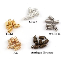 7x3mm spring crimp ends fastener coil cord crimps end caps clasps extension diy necklace connectors jewelry findings