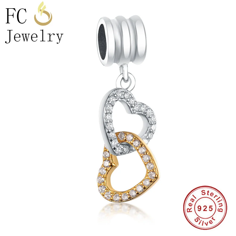 FCJ0652 FC ювелирные изделия подходят к оригиналу Pandora браслет 925 пробы серебро Италия макаронные изделия вилка Mr лук бусины "галстук" кулон Berloque подарок - Цвет: FCJ0652