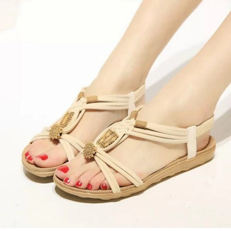 Женские сандалии в винтажном стиле босоножки гладиаторы на танкетке пляжные