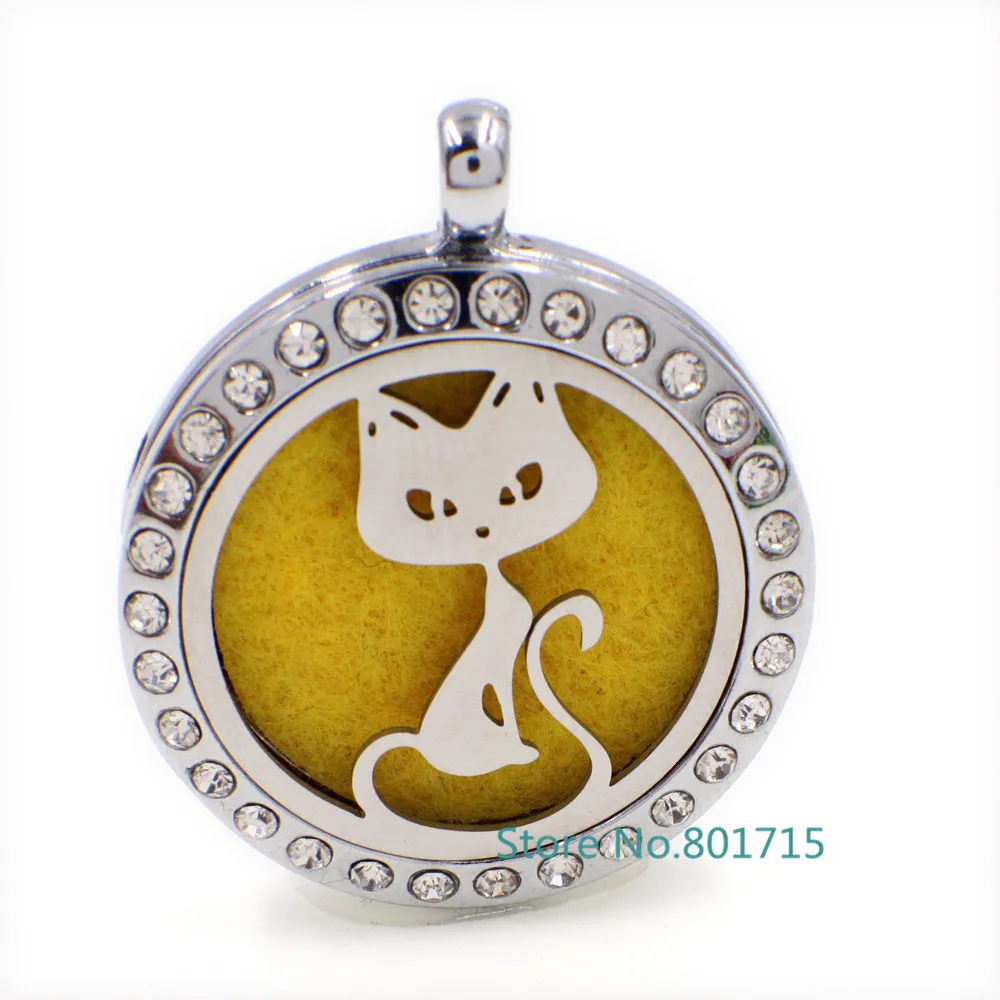 Новые стили нержавеющей стали Кошка Ароматерапия Парфюм Эссенциальный Диффузор Жакет как бесплатные подарки (бесплатное ожерелье и подушки) XX57 на.