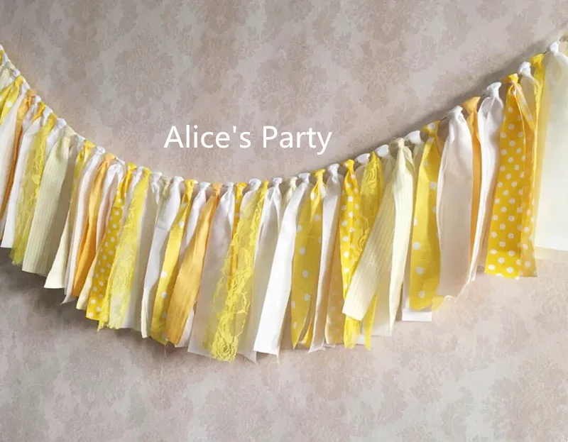 Новый лимонный горошек белая тряпичная галстук искусственная гирлянда