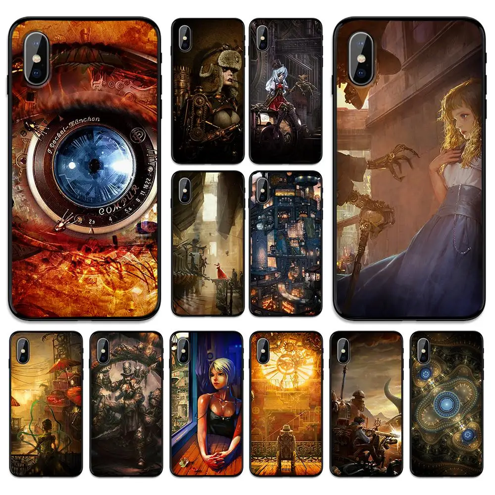 Мультяшная металлическая стимпанк мягкая термополиуретановая крышка-чехол для