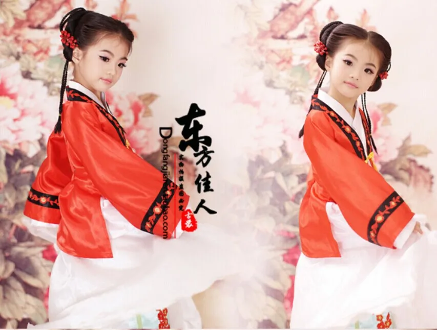

Huajianxiu 2014 New Arrival Kids' Costume Girls' Hanfu Stage Clothing Photography Costume Shy Flower