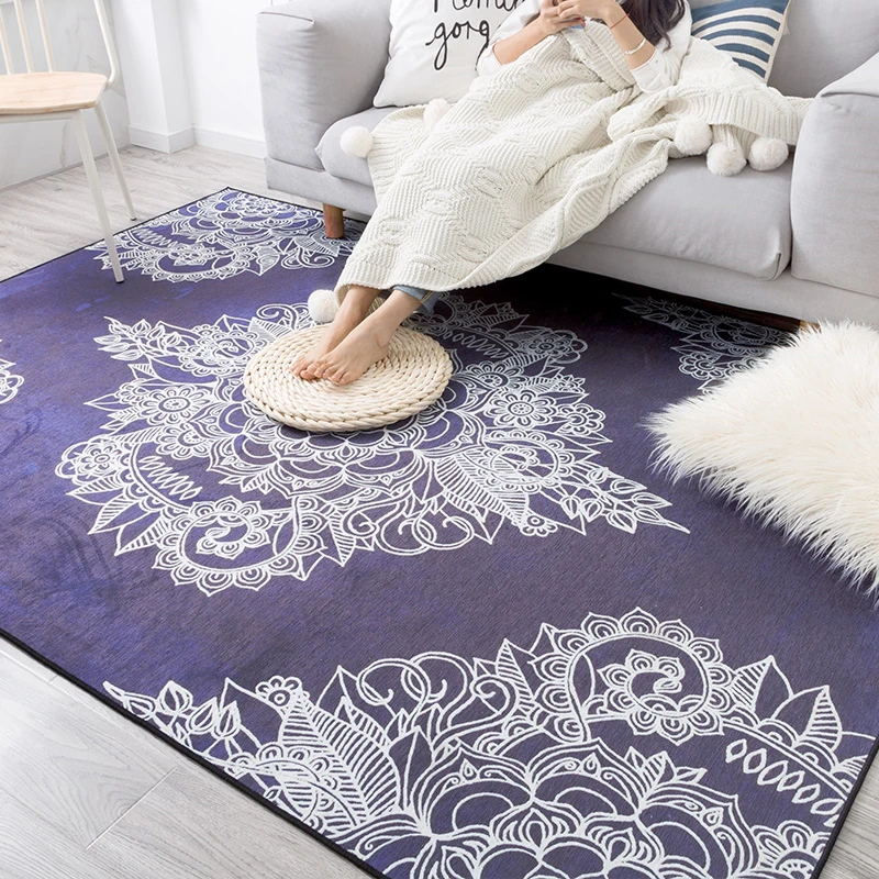 

European Royal Style Baroque Soft Carpets For Living Room Bedroom Kid Room Rugs Home Carpet Floor Door Mat Delicate Area Rug Mat