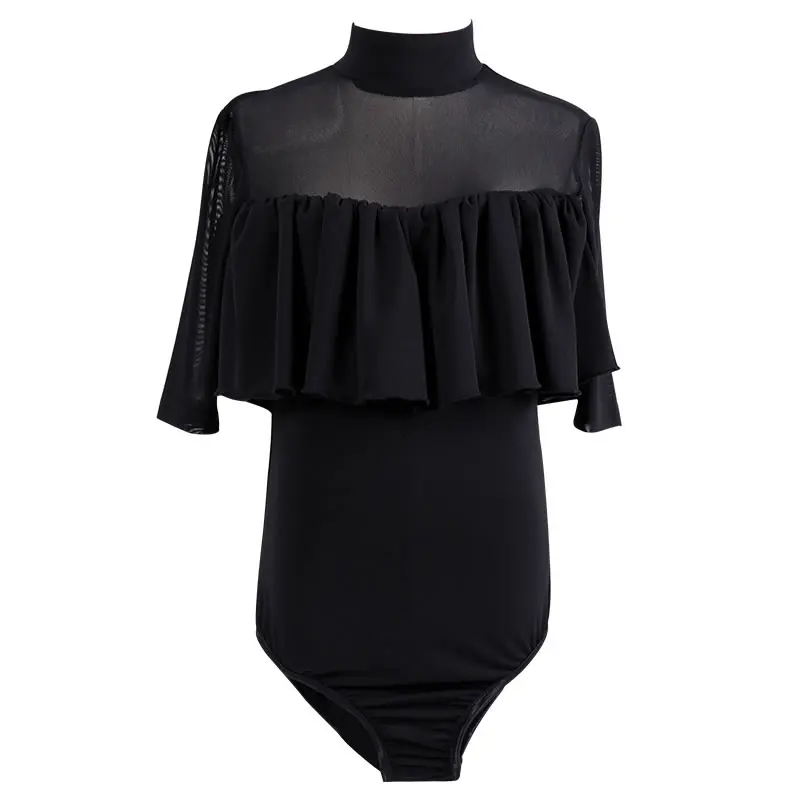 

Latin Dance Tops For Children Leotard Short Sleeve Dancing Practice Clothes Girls Professional Cha Cha Performance Wear DWY1694