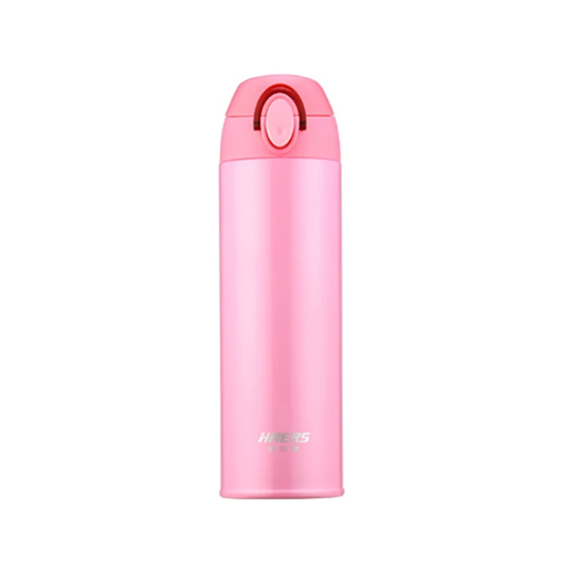 Pink Haers 500 мл бутылка термос 304 нержавеющая сталь BPA чашка термос легко открыть двойной безопасный дорожный термос для кофе - Цвет: Pink