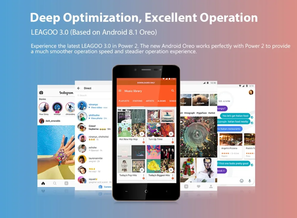 Мобильный телефон LEAGOO POWER 2, Android 8,1, 5,0 дюйма, HD ips, 2 Гб ОЗУ, 16 Гб ПЗУ, четырехъядерный процессор MT6580A, двойная камера, сканер отпечатков пальцев, ID, 3g, смартфон