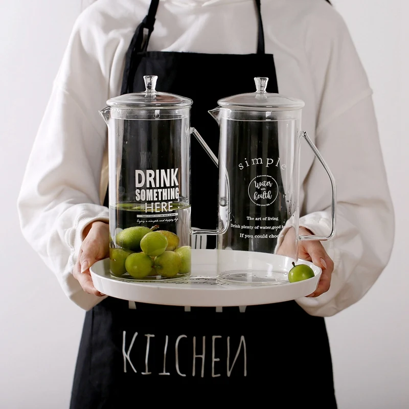 1.2L стеклянный кувшин с крышкой, боросиликатный стеклянный кувшин вина, сока, молока, холодной воды, горячего кофе кувшин
