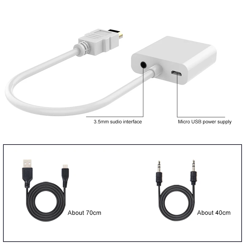 1080P HDMI к VGA адаптер цифро-аналоговый преобразователь кабель для Xbox PS4 ПК ноутбука