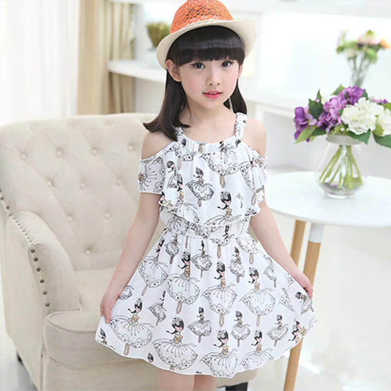 2019 г. Летнее платье для девочек элегантная шифоновая детская одежда в стиле бохо