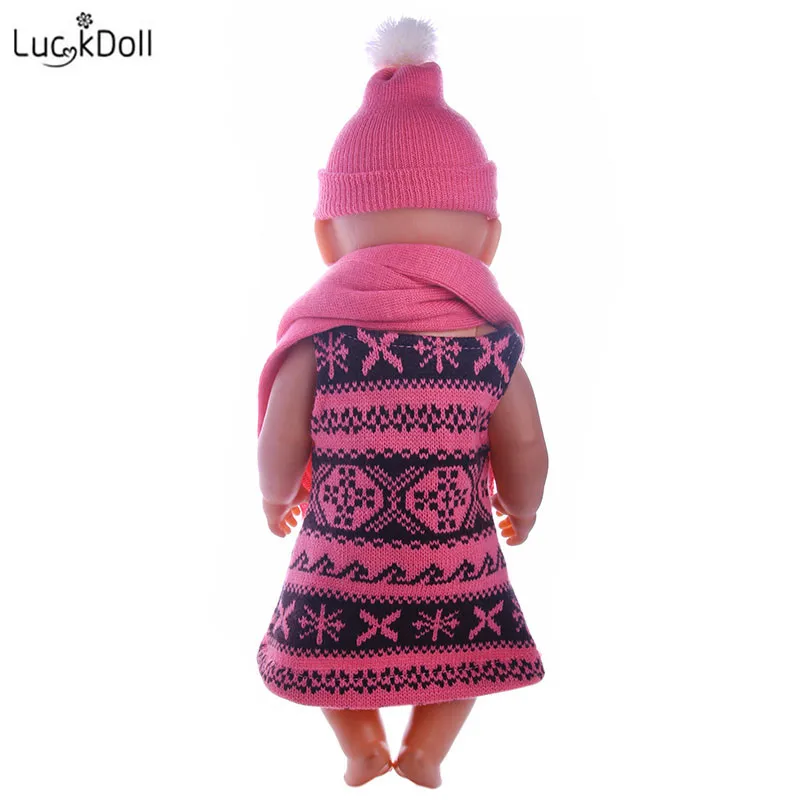 Lucky Doll вязаный шарф+ шапка подходит для 14,5 дюймов кукла Американский Вайли благословение кукла аксессуары
