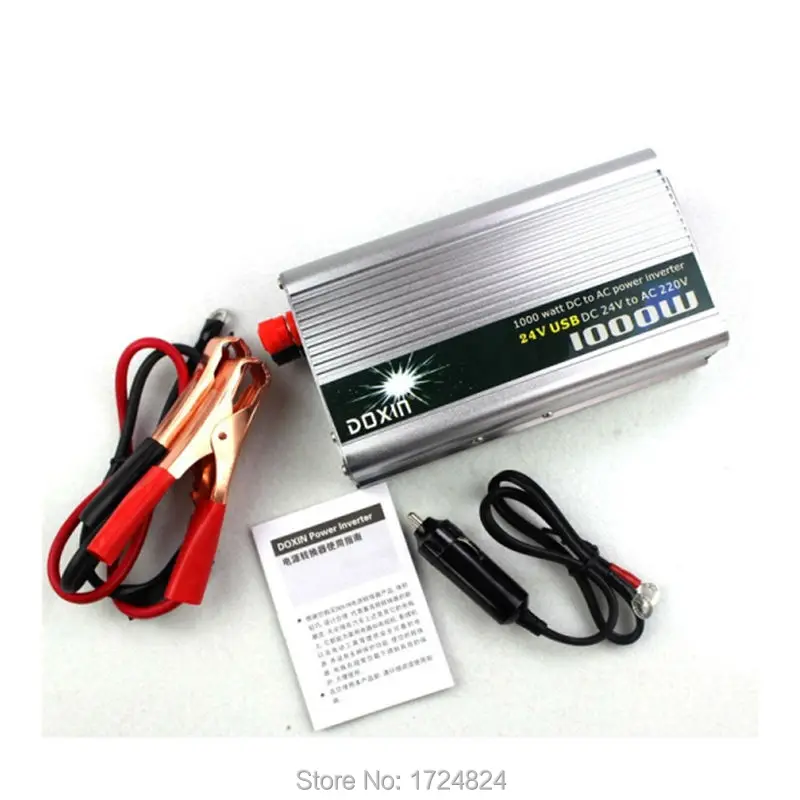 USB интерфейс 1000 Вт Dc В Ac автомобильный инвертор питания DC 24V в 220V авто Инвертор